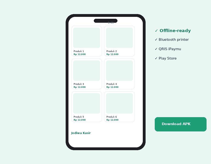 Aplikasi Jodiwa Kasir di Android