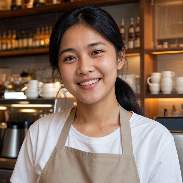 Mbak Rina, pemilik Kopi Rina